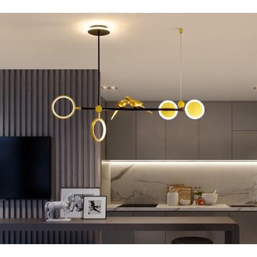Gold Rings Living Room Kitchen Apartment Studyroom Villa Hall LED Ceiling Lights Indoor Home Decorative Lighting Lamps Fixtures