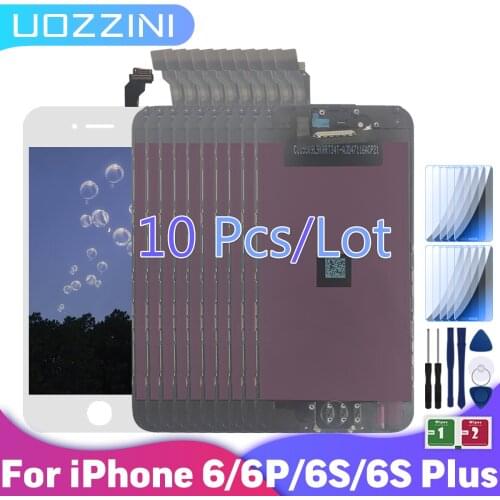 10Pcs AAA+++ LCD For iPhone 6 6Plus 6S 6S Plus LCD Touch Screen Diaplay +Tempered Glass+Tools Assembly Replacement 100% Tested