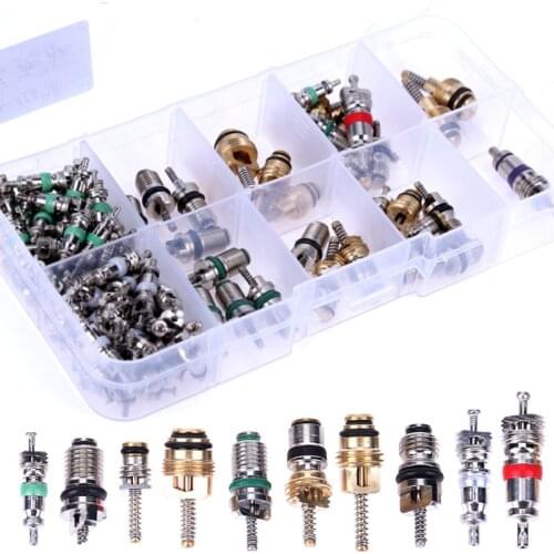 100Pcs/box R134A Car A/C Core Valves Automotive Air Conditioning Assortment Kit