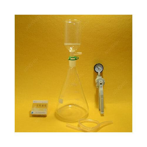 2000ml,24/40,Suction Filtration Kit,70mm Buchner Funnel,Glass Flask,Vacuum Pump