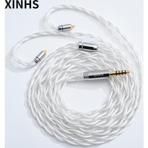 4 Core Single Crystal Copper Silver Plated Wire HIFI Upgrade Cable With 3.5/2.5/4.4mm Plug MMCX/0.78mm 2 Pin/QDC Connector