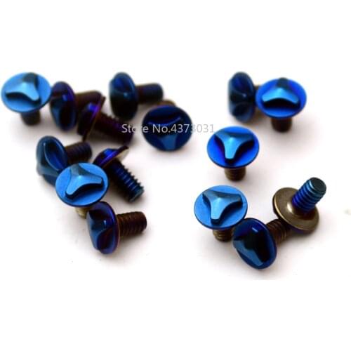 6 Pieces USA MT-85 Screw Titanium CNC shank nail rivet Roasted blue