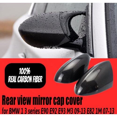 Car Styling Rearview Real Carbon Fiber for BMW 1 3 Series E90 E92 E93 M3 E82 1M 2007-2013 Side Mirror Cover Caps Accessories