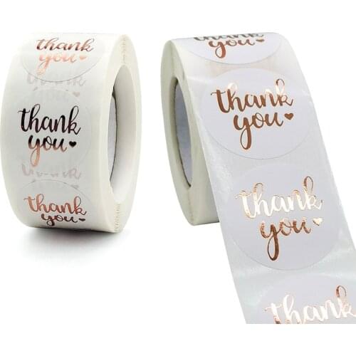 500pcs/roll Notebook Stationery Thank you Stickers Letter Label Laptop Reward Children Kids Toys Package Seal Labels Car Sticker