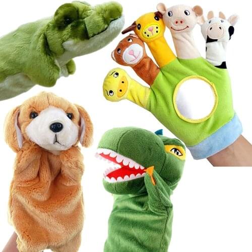 Baby Toys 0-12 Months Cartoon Animal Finger Puppet Cloth Book Loud Paper Educational Toys for Newborns Parent-child Interaction