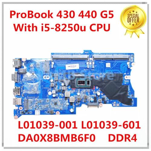 For HP ProBook 430 G5 440 G5 Laptop Motherboard With i5-8250u L01039-001 L01039-601 DA0X8BMB6F0 DDR4 MB 100% Tested Fast Ship