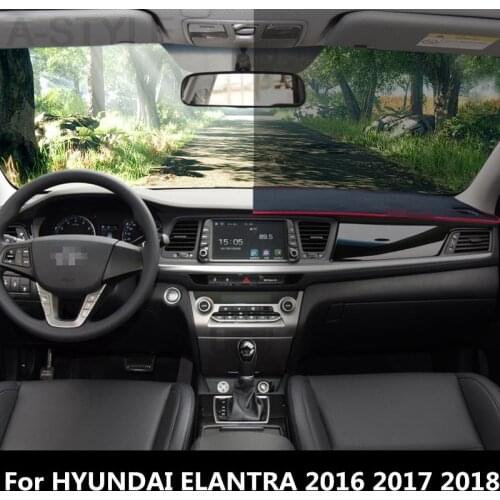 For hyundai Elantra 2016 2017 2018 Dashboard Cover Mat Pad Sun Shade Avoid Light Dash Board Carpet Protector Auto Accessories