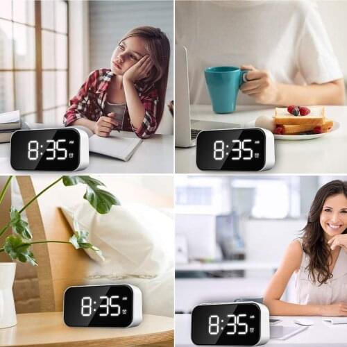 Black Background Electronic Alarm Clock Without Battery LED Screen Digital Alarm Clock Kitchen Office Clock