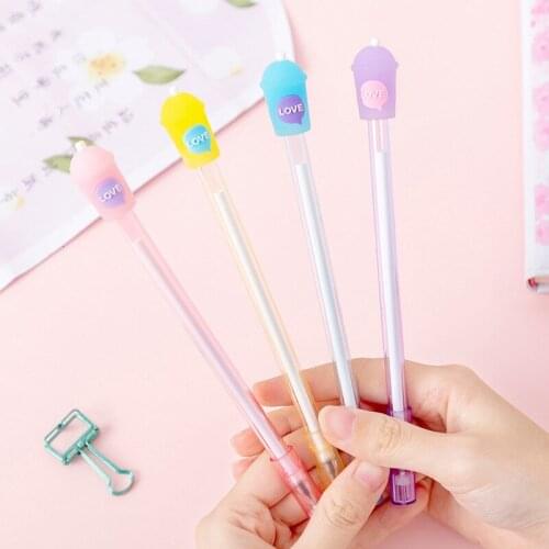 Ellen Brook 1 PCS Cute Kawaii Creative Drink Cup Rods School Office Stationery Gel Pen Sweet Pretty Lovely Juice Novelty Bottle