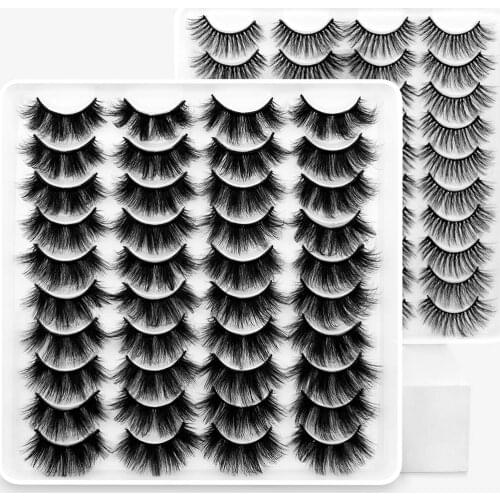 20 Pairs Faux Mink Lashes False Eyelashes Natural Fake Lashes Book 3D Lash Wispy Dramatic Eyelash Vendor Faux Cils Makeup