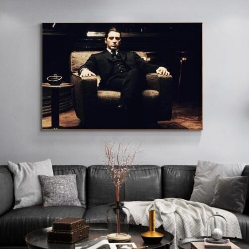 Godfather Vintage Canvas Posters and Prints Black and White Moive Canvas Paintings on The Wall Art Godfather Pictures No Frame