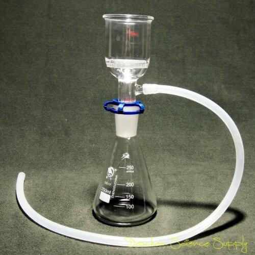 250ml,24/40,Lab Suction Filtration Device,47mm Buchner Funnel & Glass Erlenmeye Flask