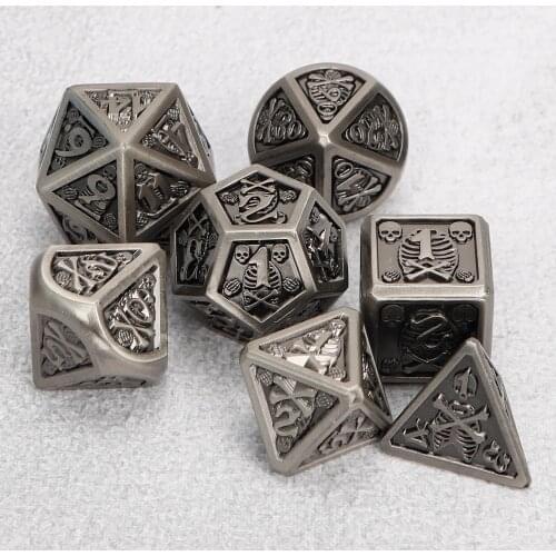 Skull head dnd dice metal dnd dice set dungeon and dragon dnd dice DnD Metal Dice Zinc alloy digital d&d dice set dnd gift dice