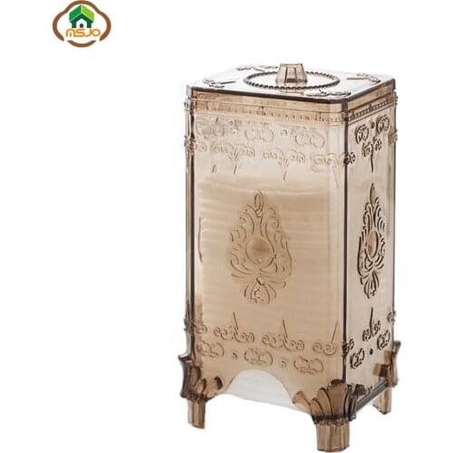 Msjo Cotton Pads Organizer For Cosmetics Acrylic Makeup Container Cotton Swab Organizer Boxes Plastic Storage Makeup Bins