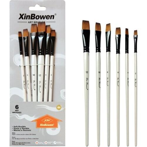 Oil Paint Brushes Set for Art Oil Watercolor Artist Canvas Synthetic Nylon Tips 6 Pack Painting Supplies Art Supplies Brush Pens