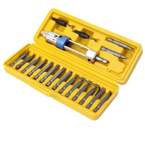 20Pcs Drill Driver Multi Screwdriver Sets Updated Version 16 Different Kinds Head with Countersink Bits Allen wood working tool