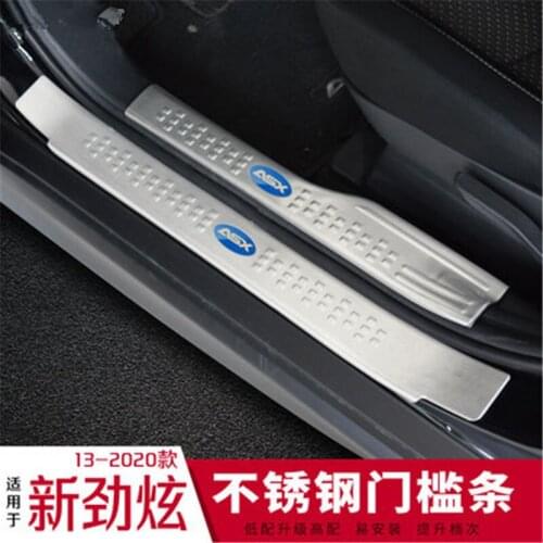 Car Stickers Overlay 304 stainless Scuff Plate/Door Sill and Rear bumper Protector Sill For Mitsubishi ASX 2013-2020 Car-Styling