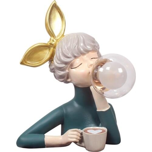 Blowing bubble girl table lamp gift living room bedside decoration lamp cute children girl table lamps