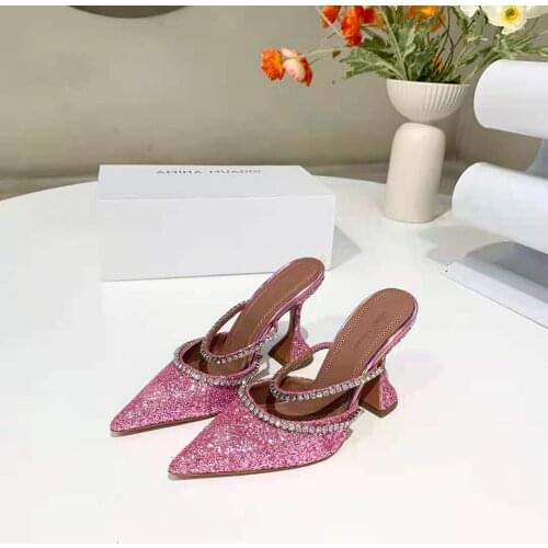 New Season Women Shoes Am Glitter Gilda Mules Crystal Sandals