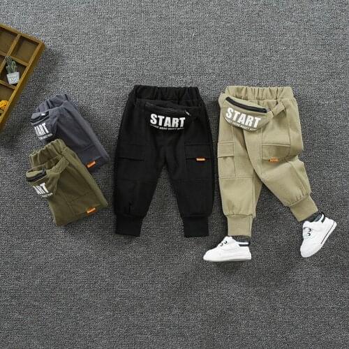 Baby boy clothes trousers infant boys pant spring autumn solid color letters cotton casual trouser boy sweatpant pant for baby