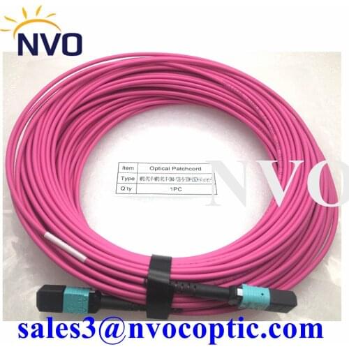 30Meter OM4 MPO UPC Optical Fiber Patch Cord 50/125 Multimode Jumper Female To Female 12 Cores LSZH Purple Cable for Data Center