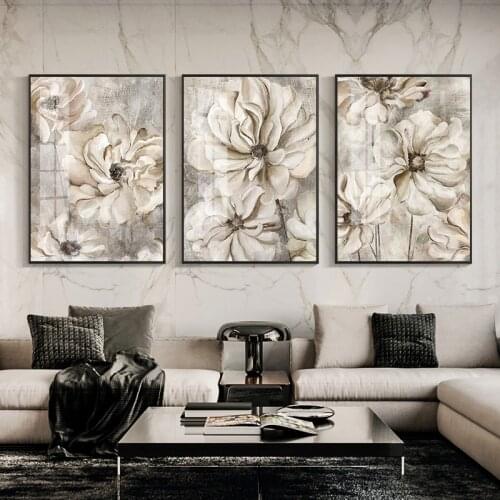 Scandinavian Poster And Printed Transparent Flower Picture Canvas Painting Nordic Tableau Mural Living Room Home Wall Decoration