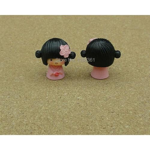 1pcs/lot resin clay solid girl with flower cartoon 19mm fairy garden gnome moss terrarium decor crafts bonsai home DIY A106-5