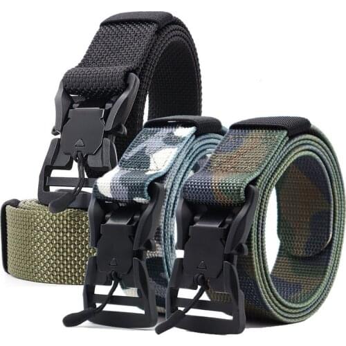 Mens Tactical Belt Military Nylon Magnetic Buckle Quick Release Hunting Belt Army Equipment Outdoor Sport Hunting Accessories