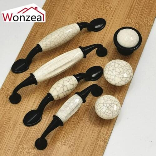 2PCS Antique Zinc Alloy Drawer Knobs Marble Series Ceramic Cabinet Handles Drawer Wardrobe Door Furniture Hardware