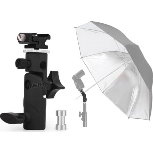 Selens Swivel Flash Hot Shoe Umbrella Holder Mount Adapter for Studio Light Type E Stand Bracket B for Light Stand Speedlite