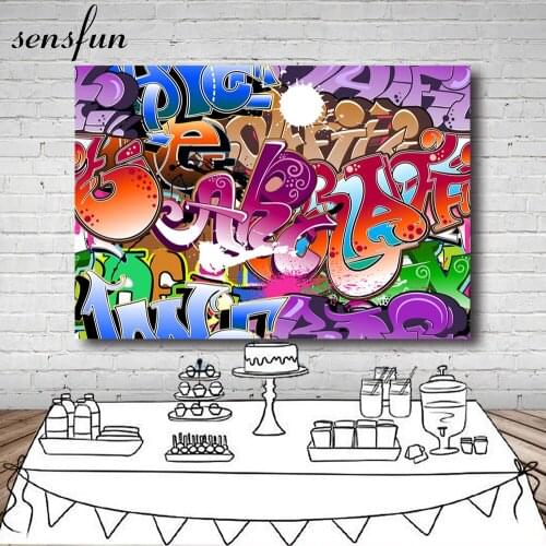 Sensfun 11 Options Graffiti Photography Backgrounds Cool Men Birthday Party Backdrops For Photo Studio Custom Poster Supplier