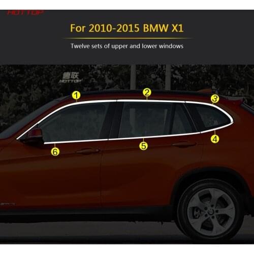 Stainless Steel Sliver Window Frame Trims For BMW X1 2010-2015