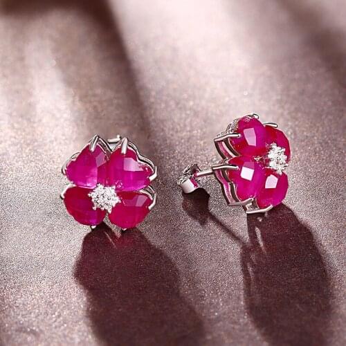 Silverstone S925 white clover Bay EARRINGS JEWELRY ladies fashion jewelry wholesale sterling silver earrings