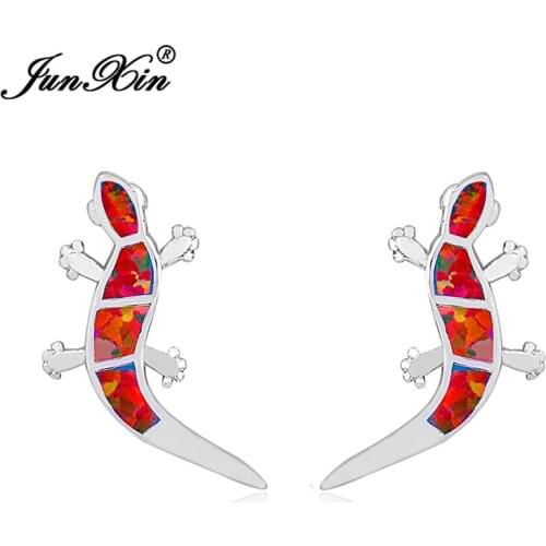 Stud Earrings Animal Design Women Lady Silver Color Filled Fashion Jewelry Opal Stone Big Promotion Ear0557-01