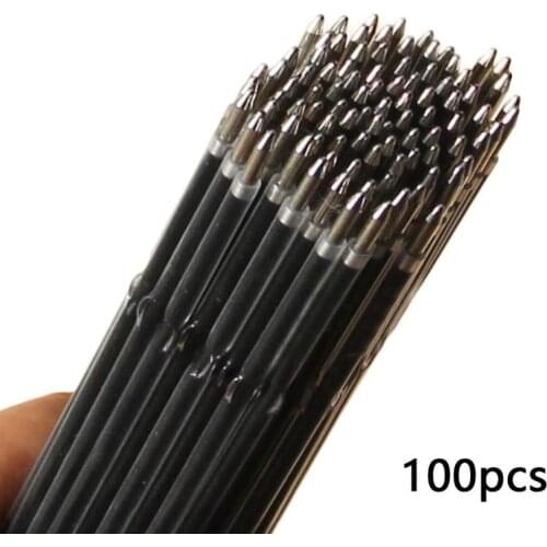100Pcs 0.7mm Ballpoint Pen Replacement Core New Pen Refill Black Replacement Stationery Ink Ballpoint Sign School Pen