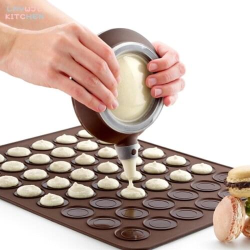 Silicone Macaron Jam Painting Pot/Decoration Mouth 48/30 Hole Non-stick Mat Pull Line Writing Western Food Cake Decoration Tool