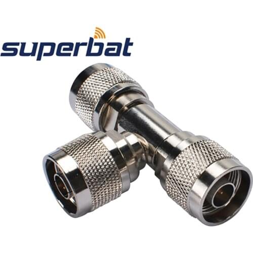 Superbat 5 pcs N Adapter N Plug to Male 3 Way "T"Type RF Coax Connector