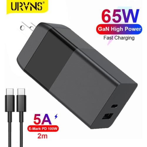 URVNS 65W GaN USB C PD Charger Quick Charge 3.0 QC3.0 PPS SCP AFC USB-C Type C Fast USB Charger For Macbook Pro iPhone Samsung