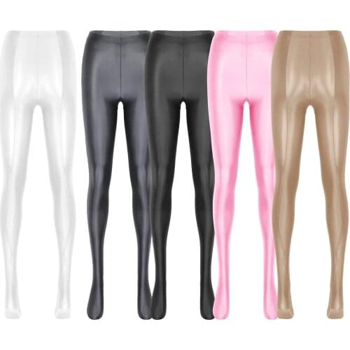 Women Glossy Pantyhose Shiny High Waist Ballet Tights Stockings Training Fitness Pants Close-Fitting Sports Dancewear Leggings