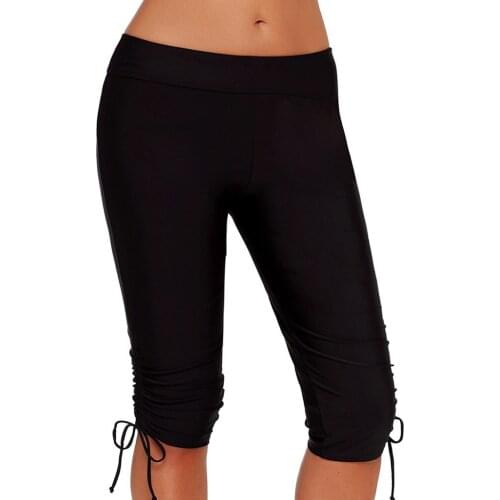 Women Leggings Workout Plus Size Leggings Elastic Waist Casual Solid Boardshort Swim Bottom Summer Leggings Stretch Pants 4