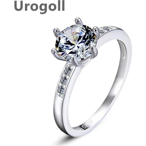 Fashion Luxury Jewelry Pure 925 Sterling Silver Rings Cubic Zirconia Bridal Wedding Finger Ring Memorial Day Gift For Girl Women