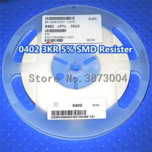 10000Pcs 0402 3KR 5% RC-02W302JT New and origianl