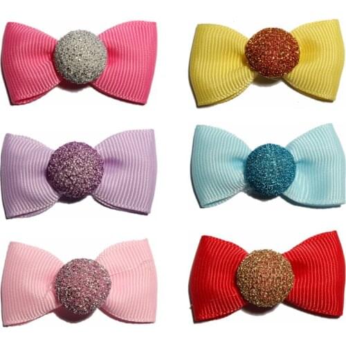 120PCS Mini Cute Grosgrain Ribbon Hair Bows With Clip for Hair Accessories Newborn Handmade Yarn Candy Bows for Women Clothing