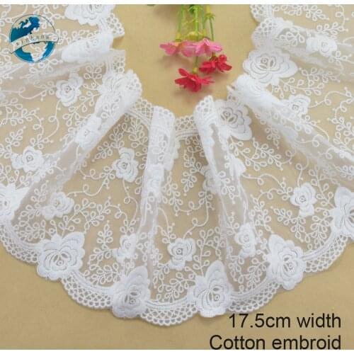 17.5cm wide polyester embroidery lace sewing ribbon guipure trim wedding decoration DIY dolls colthes Accessories lace edge#4030
