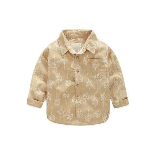 2017 Spring Autumn new style kids Long sleeve shirt boy girl baby Floral casual blouse Korean version top childrens clothing