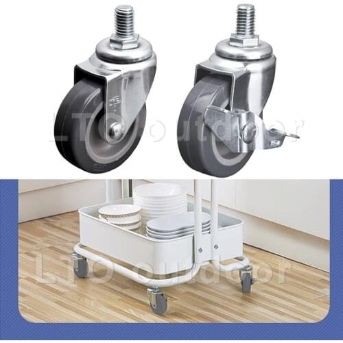 4PCS Heavy Duty Universal caster Furniture Mute TPE Rubber Swivel Casters Office Chair Caster Wheels Roller With Screw