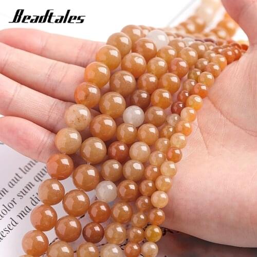 6/8/10mm Orange Aventurine Natural Stone Quartzite Beads Round Loose Beads For Jewelry DIY Making Bracelet Necklace Beadtales