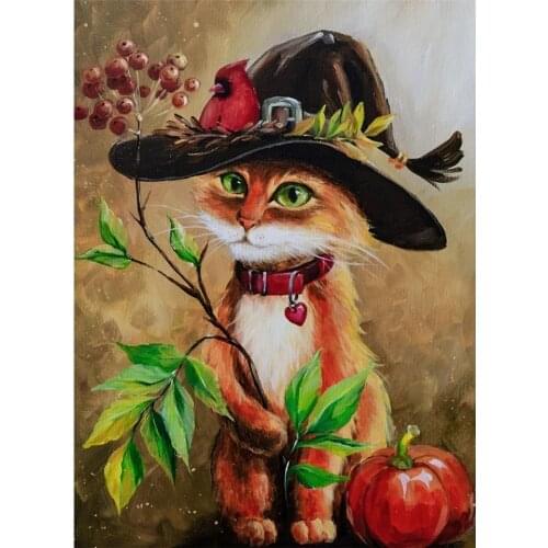 DIY 5D Diamond Painting Cat Cross Stitch Kit Full Square Diamond Embroidery Mosaic Art Picture of Rhinestones Home Decor Gift