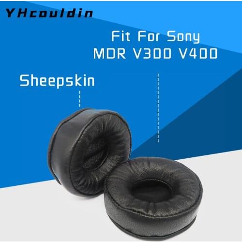 Sheepskin Earpads for Sony MDR V300 V400 Headphone Accessaries Replacemnt Ear Cushions Pads Genuine Real Leather Memory Foam
