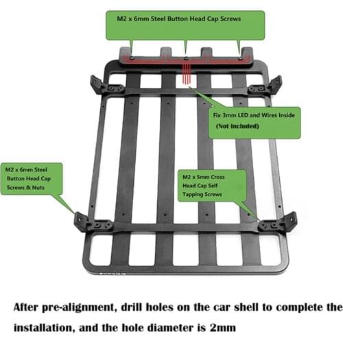 For MST J4 Jimny RC Car Accessories Aluminum Alloy Car Roof Luggage Rack Cargo Carrier